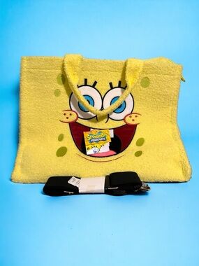 SpongeBob Squarepants Plush Yellow Tote Bag with Character Face